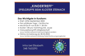 „Kindertreff“ – Gruppo gioco presso il Monastero Steinach