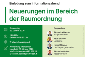 Serata informativa: novità nel settore della pianificazione territoriale